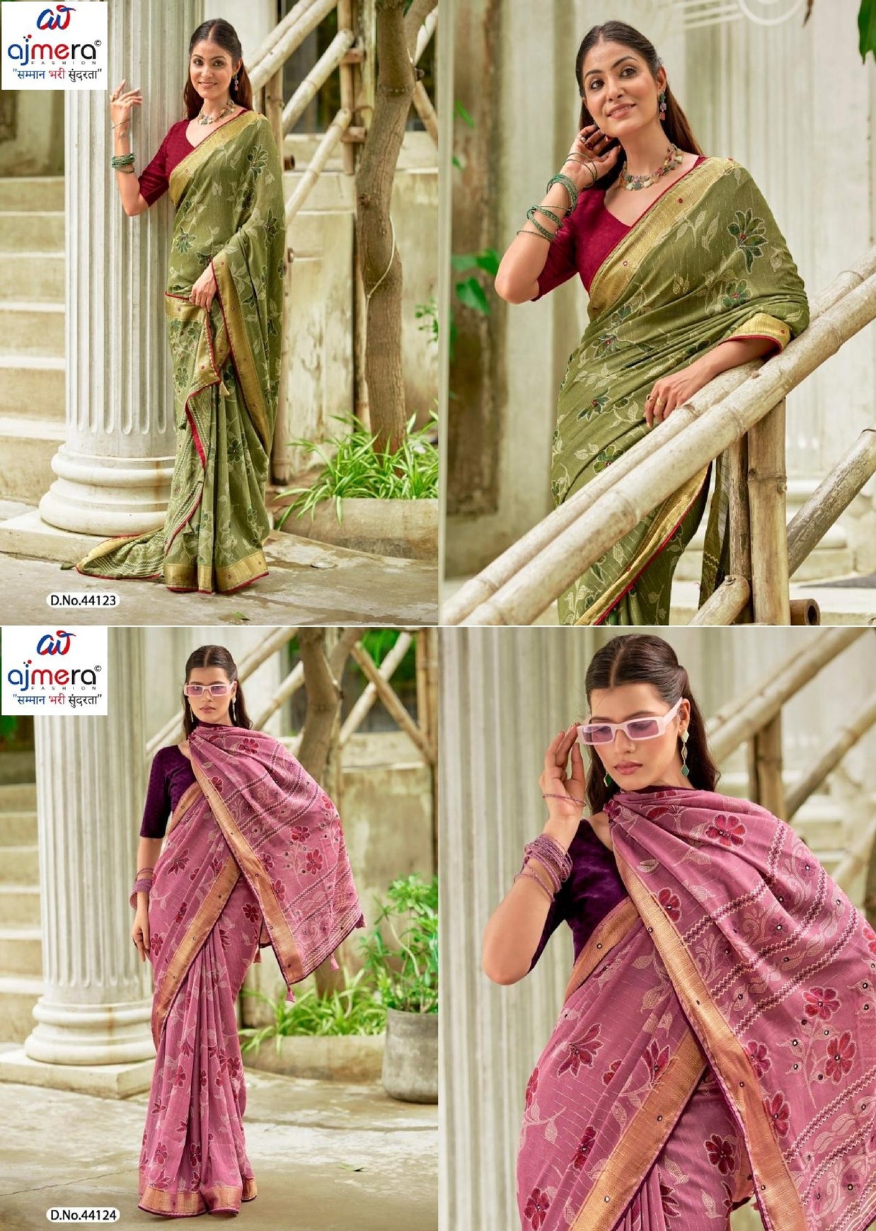 Chic Printed Saree with Blouse Piece for Sophisticated Ethnic Style  | VDT-SINDOOR-02