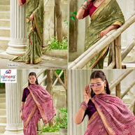 Chic Printed Saree with Blouse Piece for Sophisticated Ethnic Style  | VDT-SINDOOR-02
