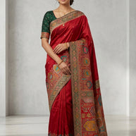 Classic Border Jacquard Silk Saree With Blouse Piece | PGT-NITARA