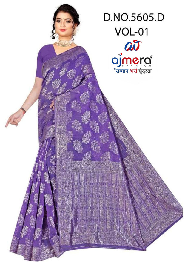 Sophisticated Rapier Silk Matching Saree With Blouse Piece | DBU-SHILPA QUEEN