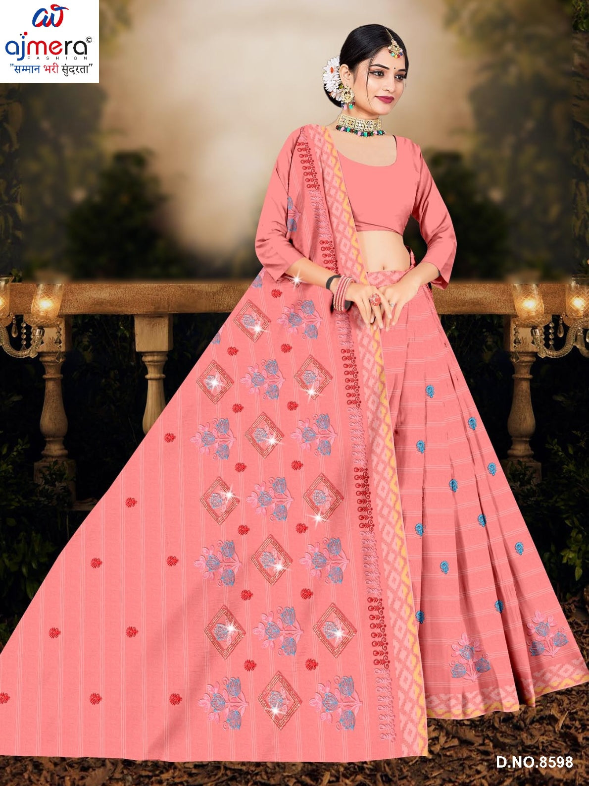 Fancy Cotton Saree with Without Blouse for Premium Ethnic and Traditional Wear | PJA-CHAM CHAM