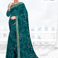 Fashionable Printed Saree with Blouse Piece for Festive Collection  | TTS-MUNMUN
