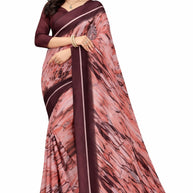 Linen Jari Print Loose Saree with Blouse for Premium Ethnic and Traditional Wear | SBI-SATIN SILK
