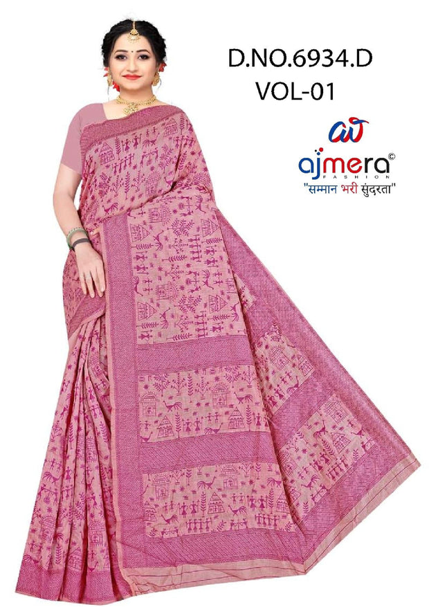 Royal Rapier Silk Matching Saree With Blouse Piece | DBU-PAKHI COTTON