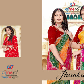 Elegant Printed Saree with Designer Blouse Piece for Festive Wear  | JS-JHANKAR