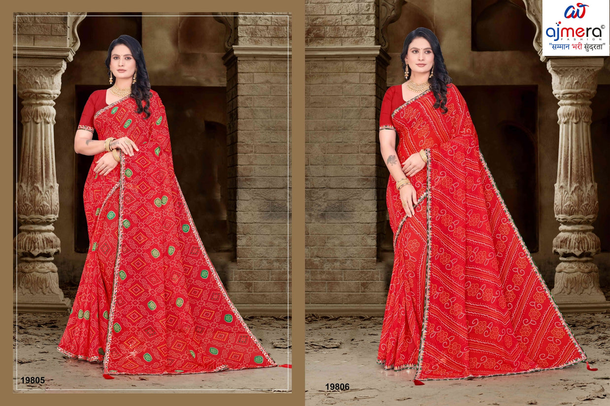 Georgette Print Loose Saree with Blouse for Premium Ethnic and Traditional Wear | JS-ANJALI-2