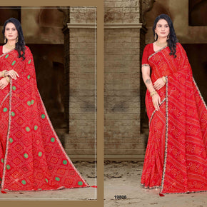 Georgette Print Loose Saree with Blouse for Premium Ethnic and Traditional Wear | JS-ANJALI-2