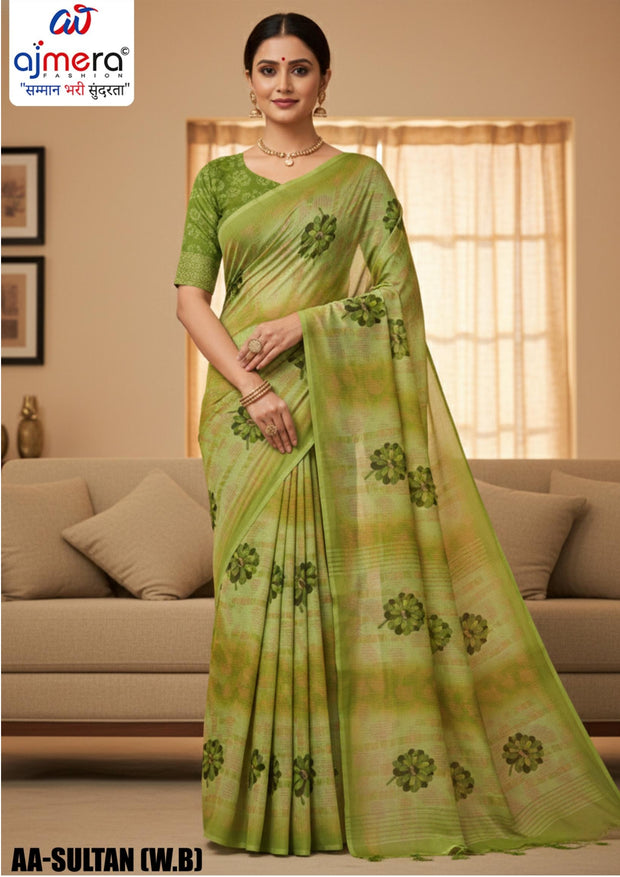 Ranial Print Loose Saree with Blouse for Premium Ethnic and Traditional Wear | AA-SULTAN{W.B}