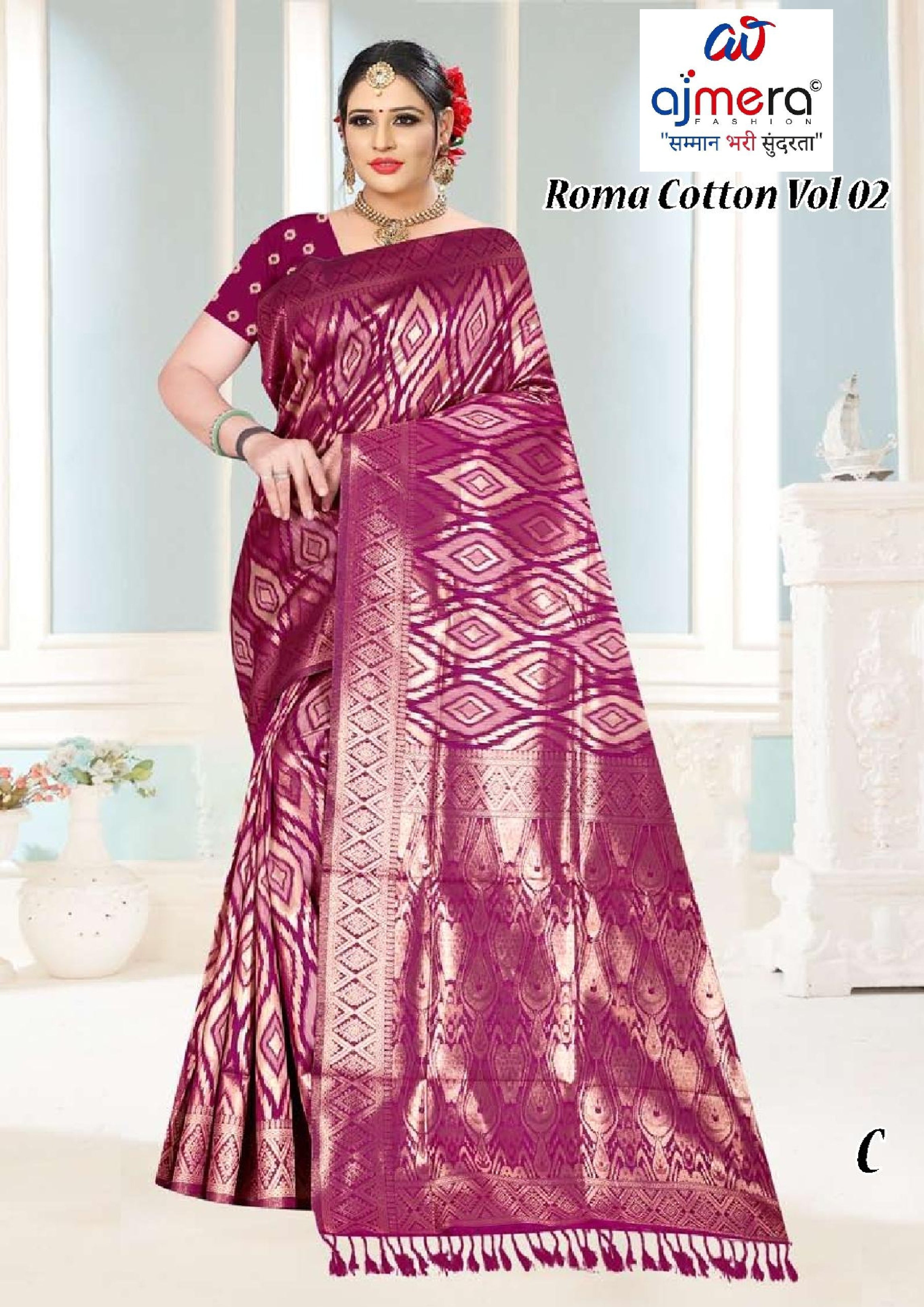 Graceful Jacquard Silk Saree with Blouse Piece for Timeless Ethnic Fashion | TUL-ROMA COTTON VOL-02