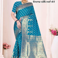 Elegant Jacquard Silk Saree with Designer Blouse Piece for Festive Elegance | TUL-VEERA SILK VOL-03
