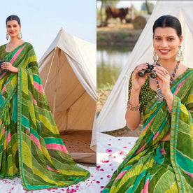 Fashionable Printed Saree with Blouse Piece for Festive Collection  | PRM-GULNASHI VOL-2