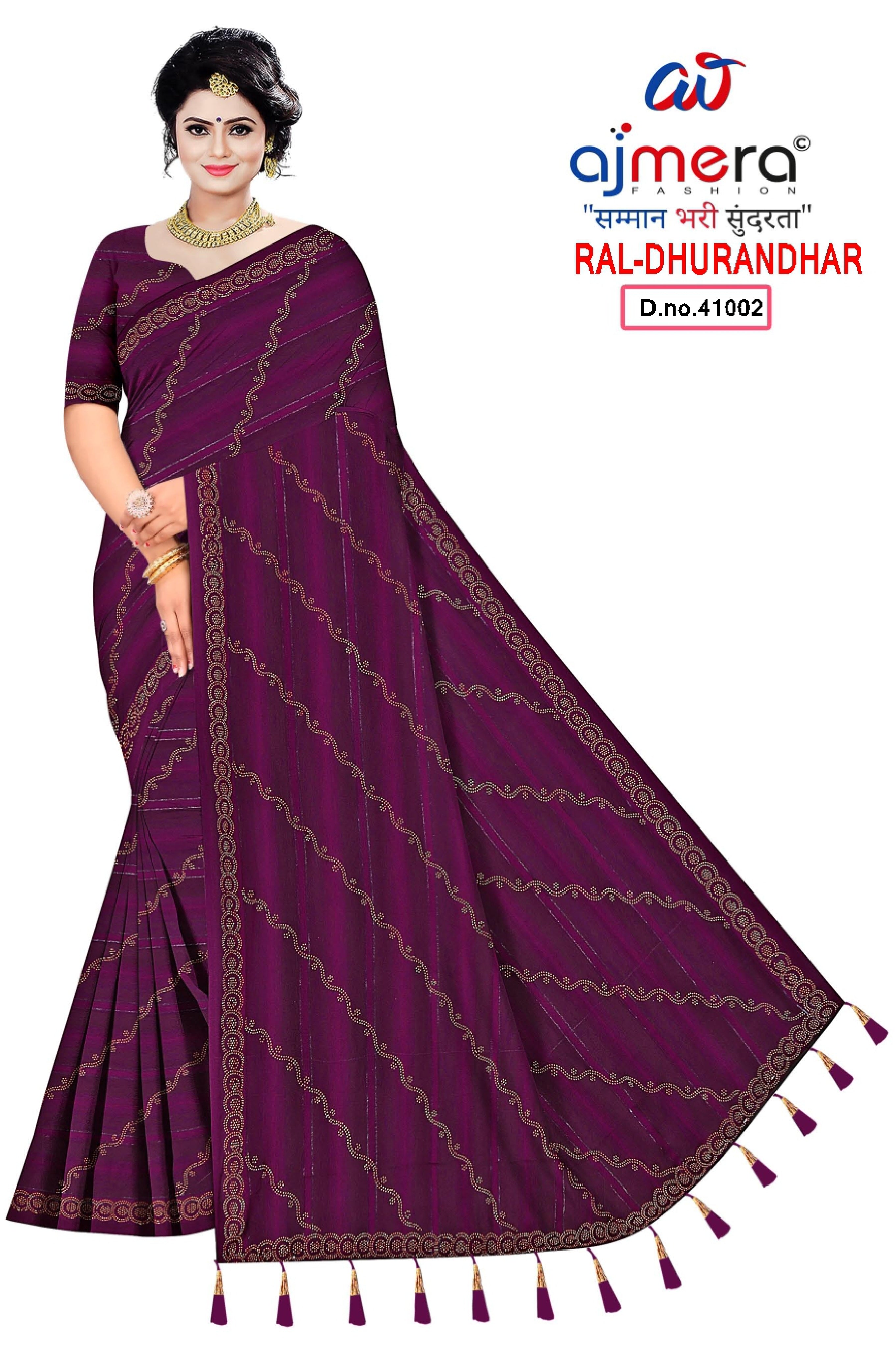 Matching Saree Manufacturer with Blouse Piece for Premium Ethnic and Traditional Wear | RAL-DHURANDHAR