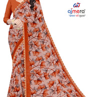 Exclusive Printed Saree with Blouse Piece for Elegant Ethnic Look  | CAS-MILK POWDER