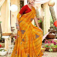 Classic Printed Saree with Blouse Piece for Timeless Traditional Style | PRM-THREE GOLI