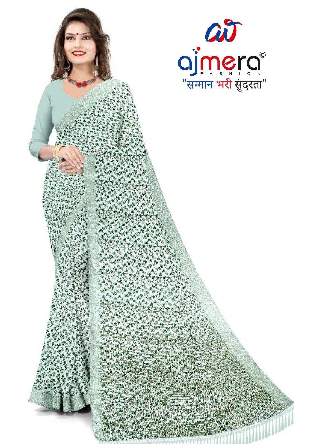 Vichitra Print Loose Saree without Blouse for Premium Ethnic and Traditional Wear | CAS-TATA SKY