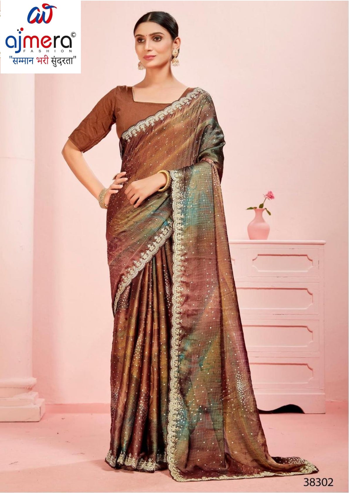 Contemporary Printed Saree with Blouse Piece for Premium Wear | RDD-MELLISA