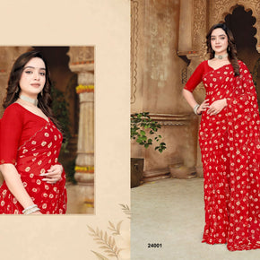 Elegant Printed Saree with Designer Blouse Piece for Festive Wear  | JS-VEDIKA