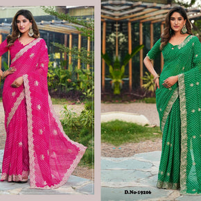 Fashionable Printed Saree without Blouse for Festive Collection  | JS-KANCHAN-2