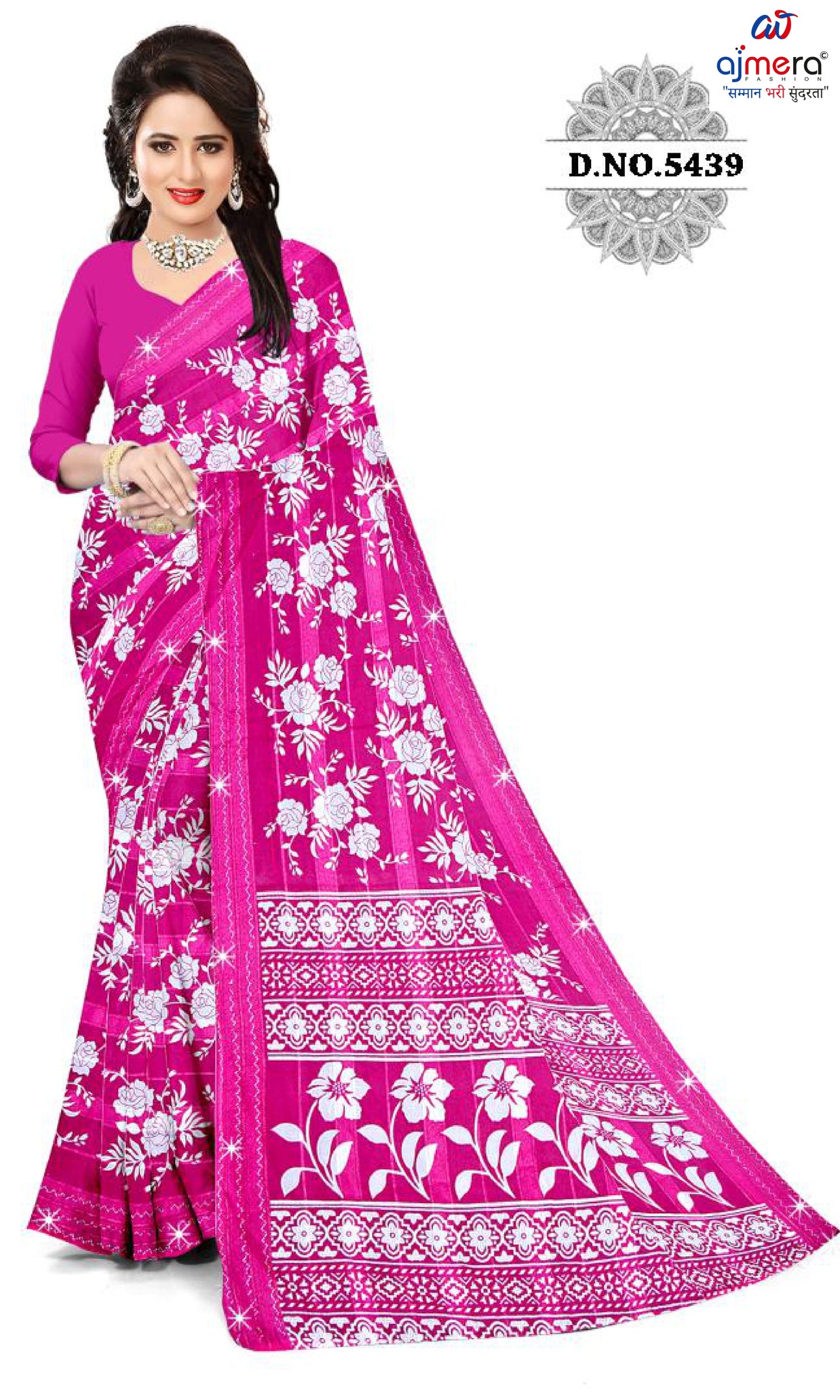Exclusive Printed Saree with Blouse Piece for Elegant Ethnic Look  | CAS-FRESH FLOWER