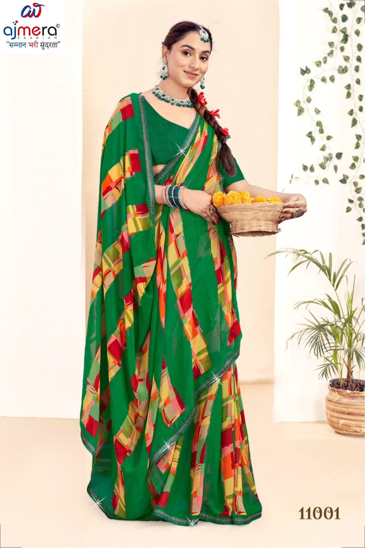 Stylish Printed Saree without Blouse for Traditional Celebrations  | CAS-KRANTI