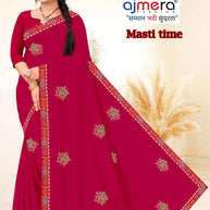 Lycra Dyed Matching Saree with Blouse Piece for Premium Ethnic and Traditional Wear | SRS-MASTI TIME
