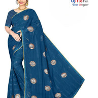 Printed Dyed Matching Saree with Blouse Piece for Premium Ethnic and Traditional Wear | VKM-ONE TIME