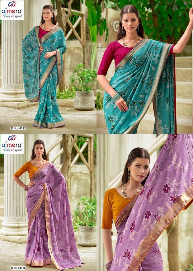 Beautiful Printed Saree with Blouse Piece for Cultural Celebrations  | VDT-SINDOOR