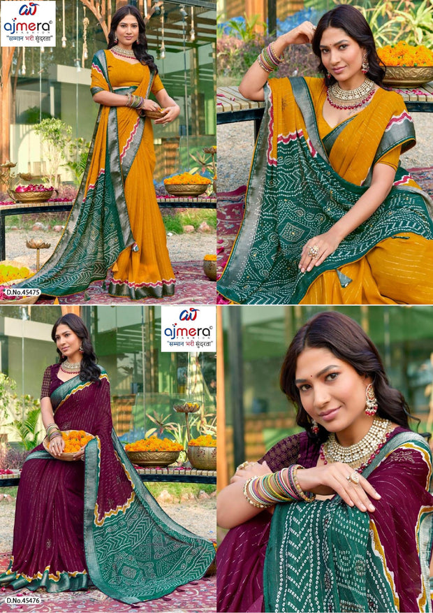 Designer Printed Saree with Blouse Piece for Special Occasions  | VDT-SONAKSHI-4