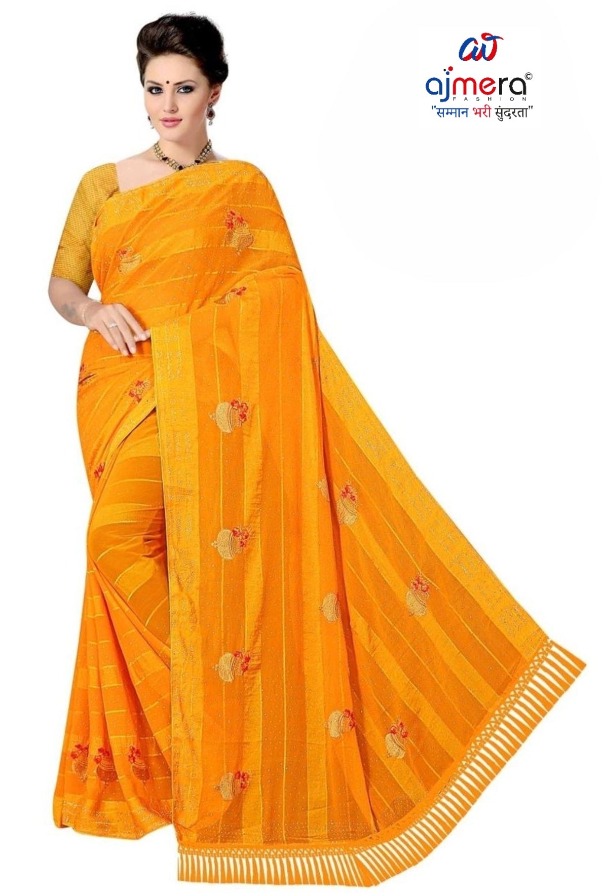 Premium Dyed Matching Saree with Blouse Piece for Premium Ethnic and Traditional Wear | VKM-LOVE GURU