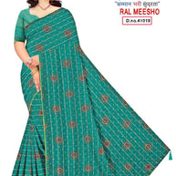 Party Wear Dyed Matching Saree with Blouse Piece for Premium Ethnic and Traditional Wear | RAL-MEESHO