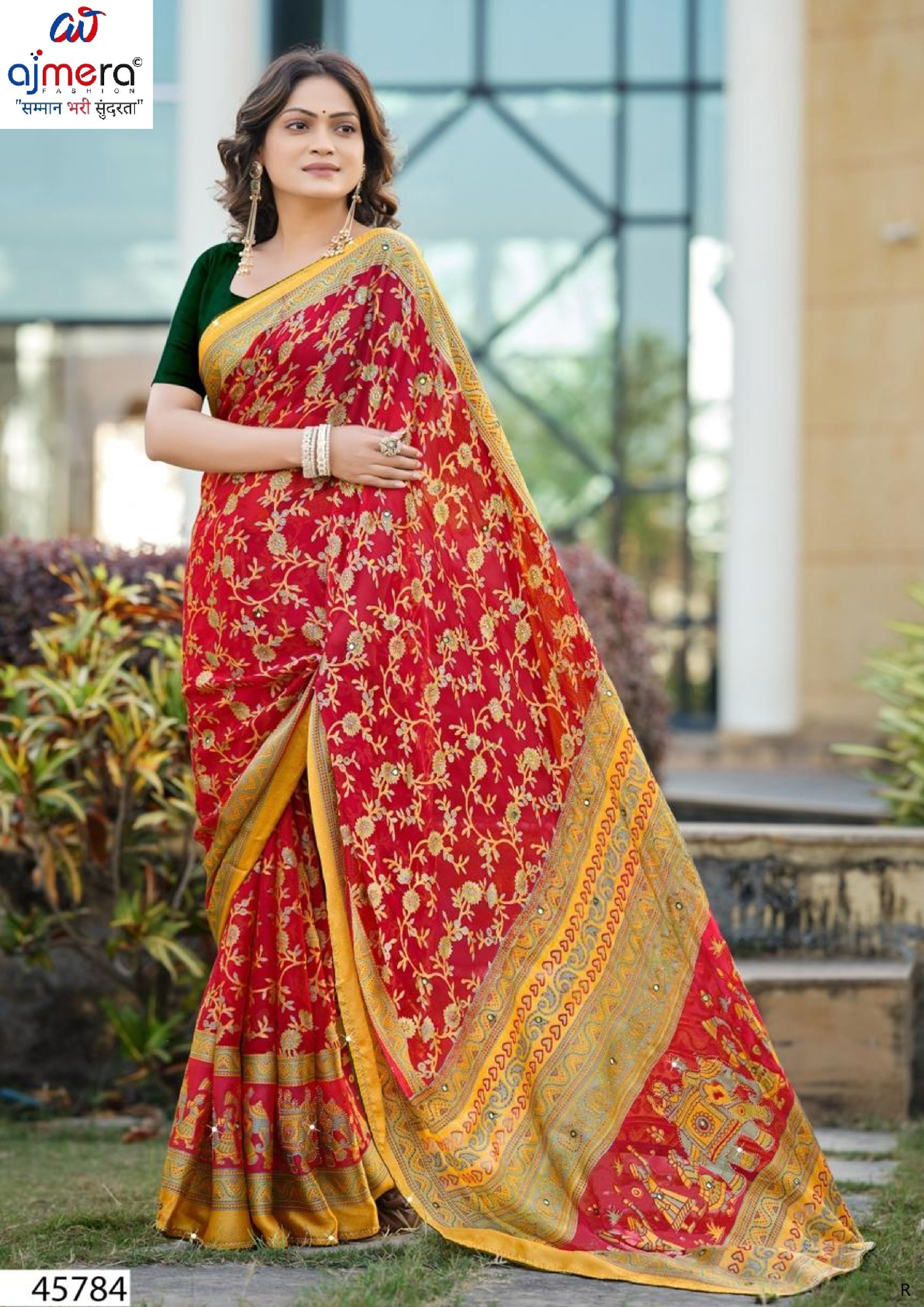 Designer Printed Saree with Blouse Piece for Special Occasions | VDT-TESLA BRASSO-01