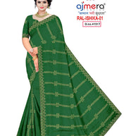 Fandy Embroidery Dyed Matching Saree with Blouse Piece for Premium Ethnic and Traditional Wear | RAL-ISHIKA-1