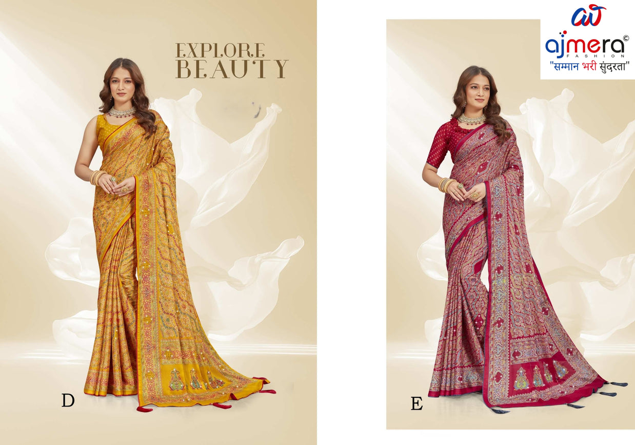 Exclusive Printed Saree with Blouse Piece for Elegant Ethnic Look  | RDD-MRUNALI