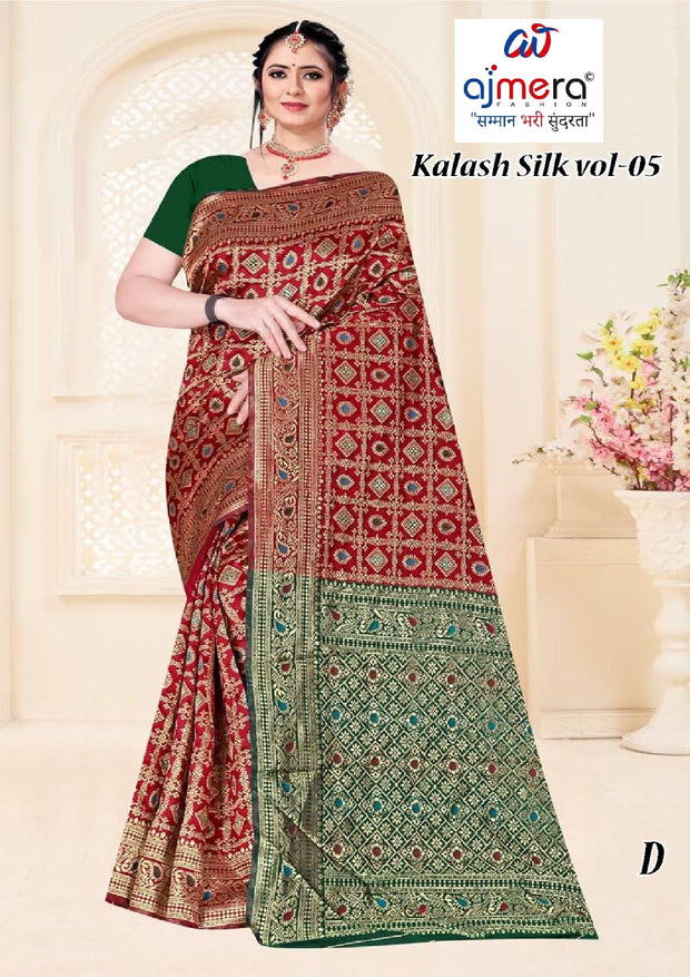 Detailed Rapier Silk Matching Saree With Blouse Piece | TUL-KALASH SILK VOL-05
