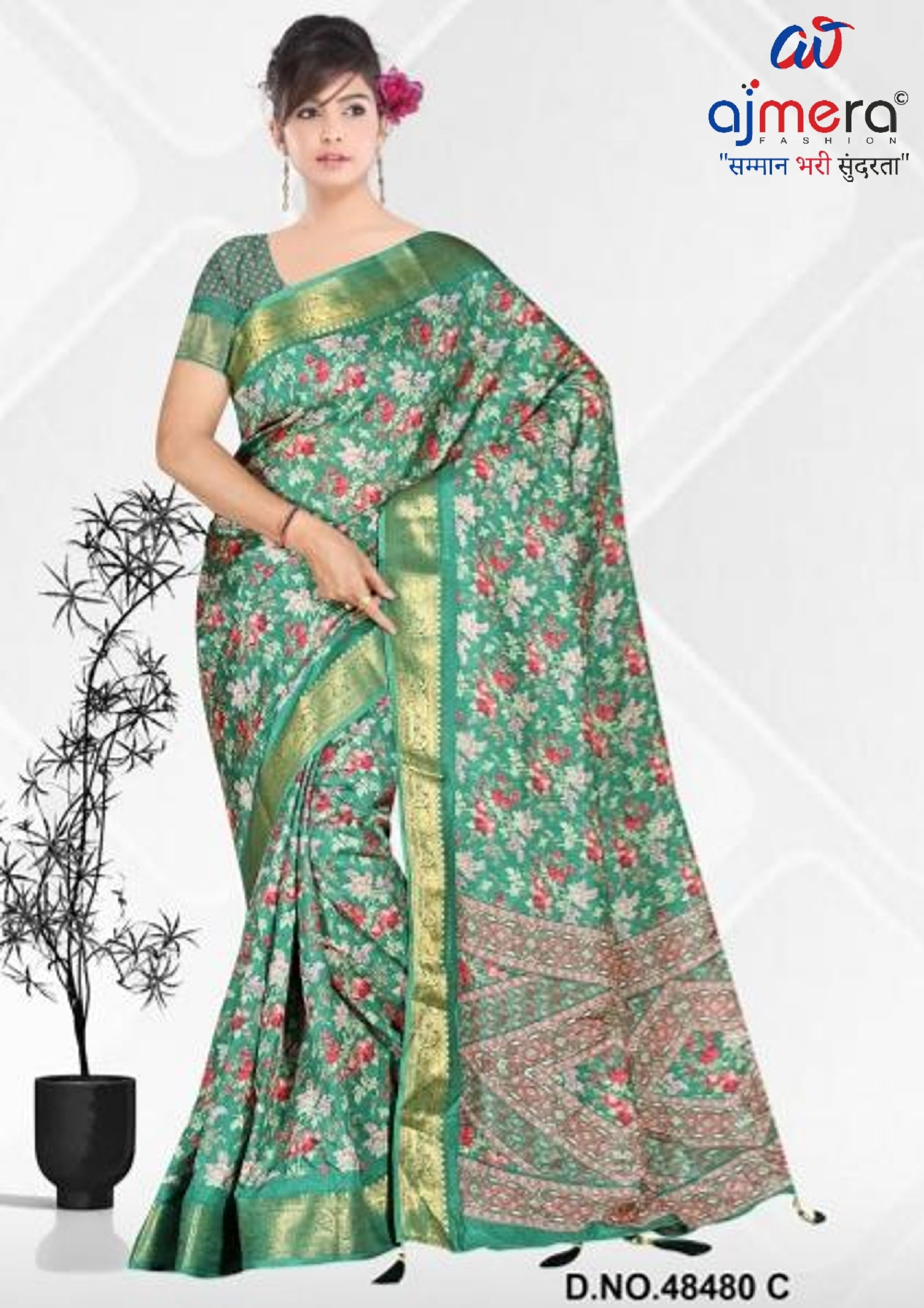 Exclusive Printed Saree with Blouse Piece for Elegant Ethnic Look | VER-NEELAM-48480