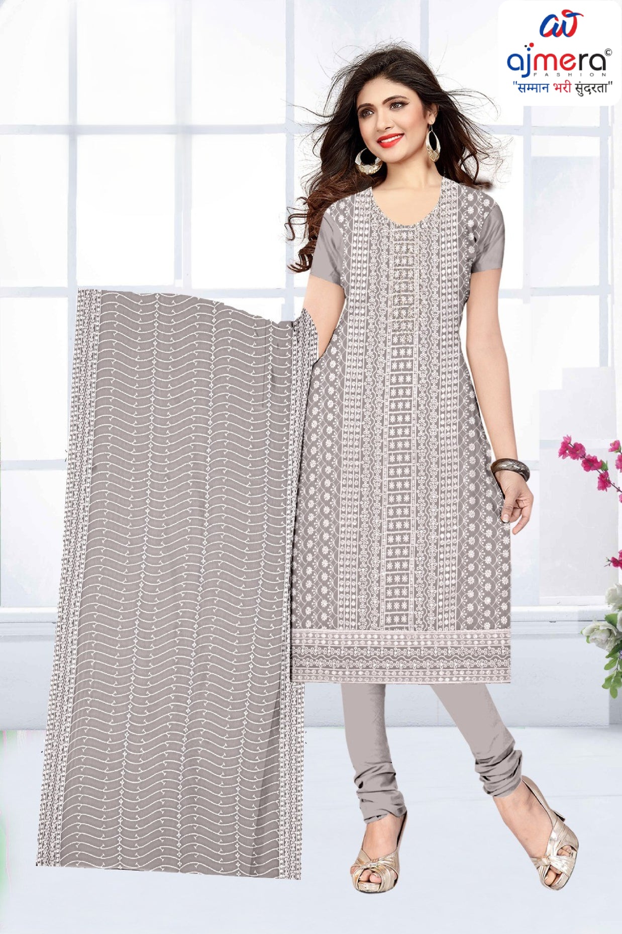 Premium Fox Georgette Unstitched Suit Set | KVF-SUMMER