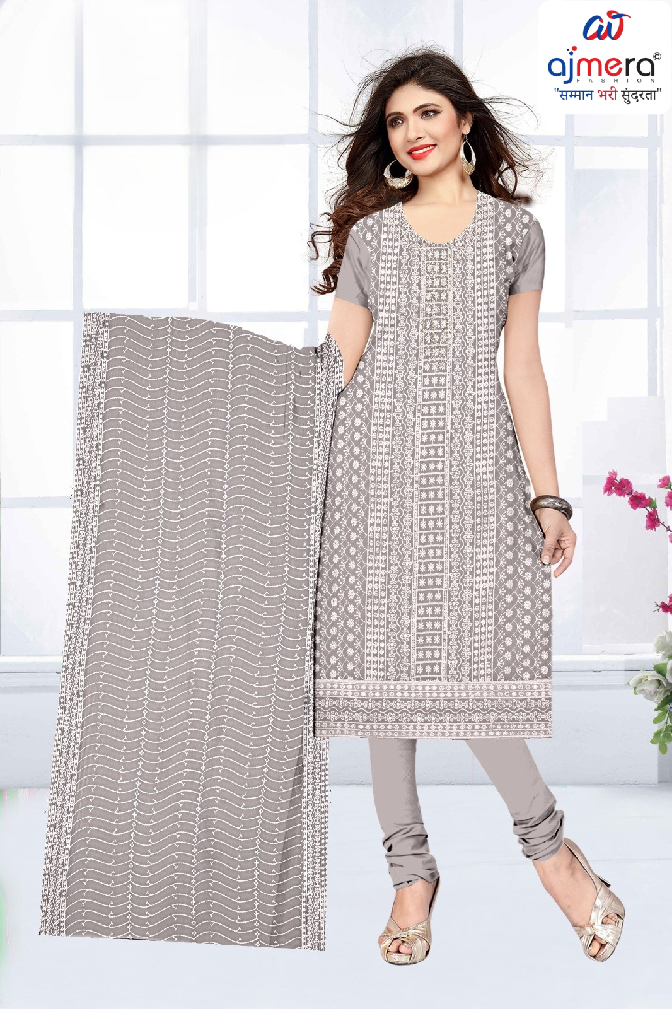 Premium Fox Georgette Unstitched Suit Set | KVF-SUMMER