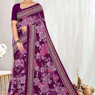 Elegant Printed Saree with Designer Blouse Piece for Festive Wear  | GPT-DHAMAKEDAR-5