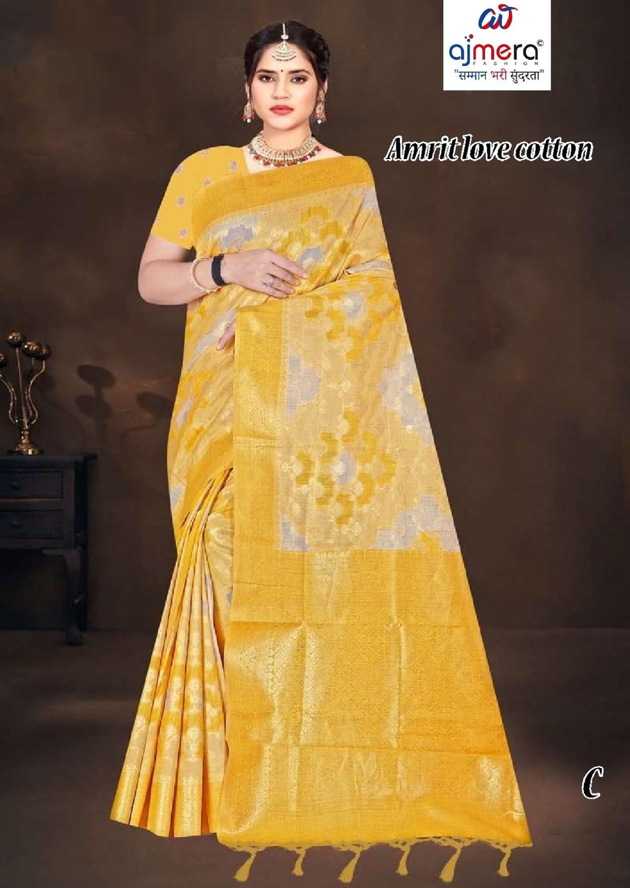 Luxury Charm Jacquard Silk Saree Without Blouse | TUL-AMRIT LOVE COTTON