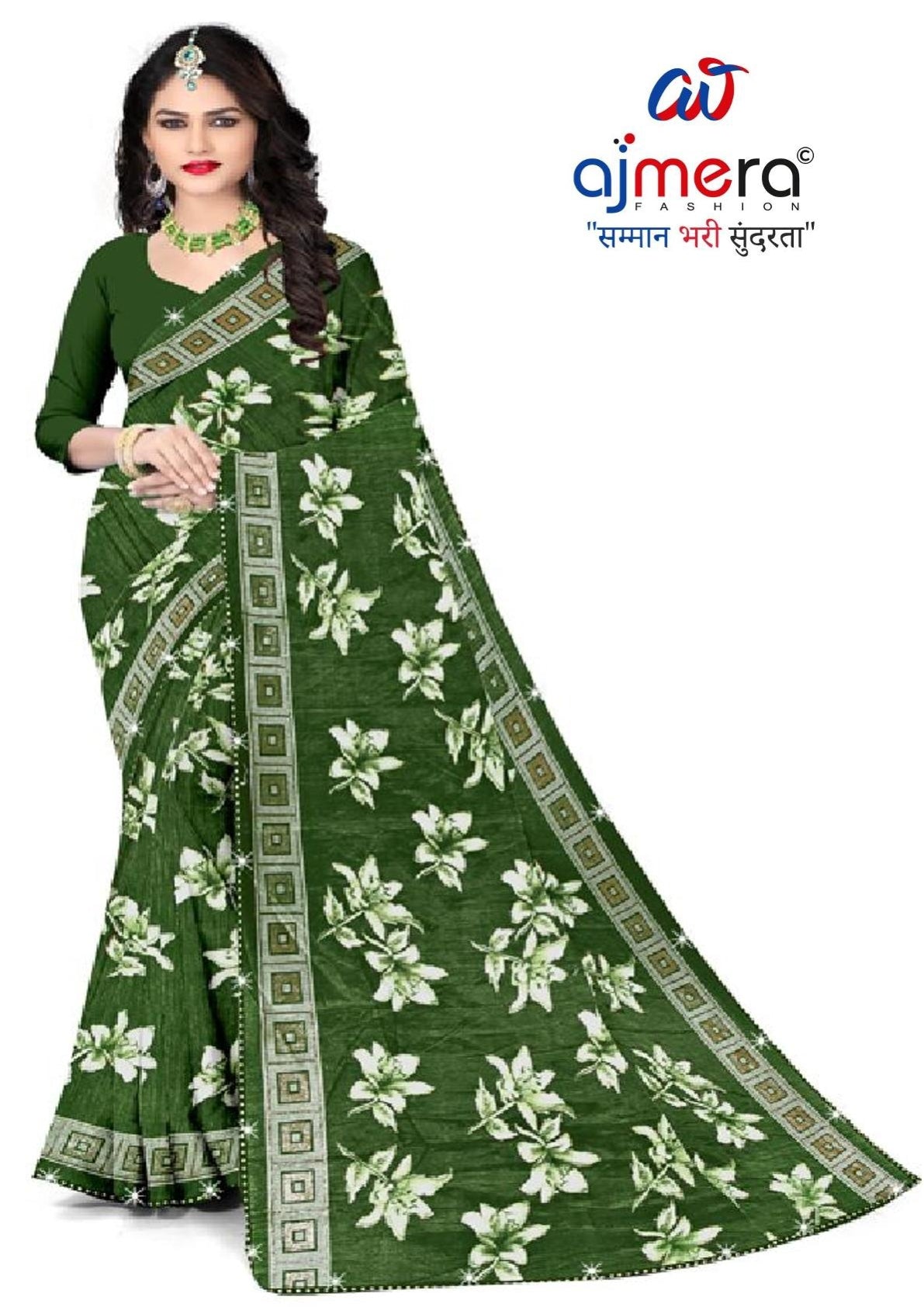Vichitra Jari Print Loose Saree with Blouse for Premium Ethnic and Traditional Wear | CAS-MITHAS