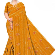 Rimzim Satin Dyed Matching Saree with Blouse Piece for Premium Ethnic and Traditional Wear | VKM-HIGH COURT