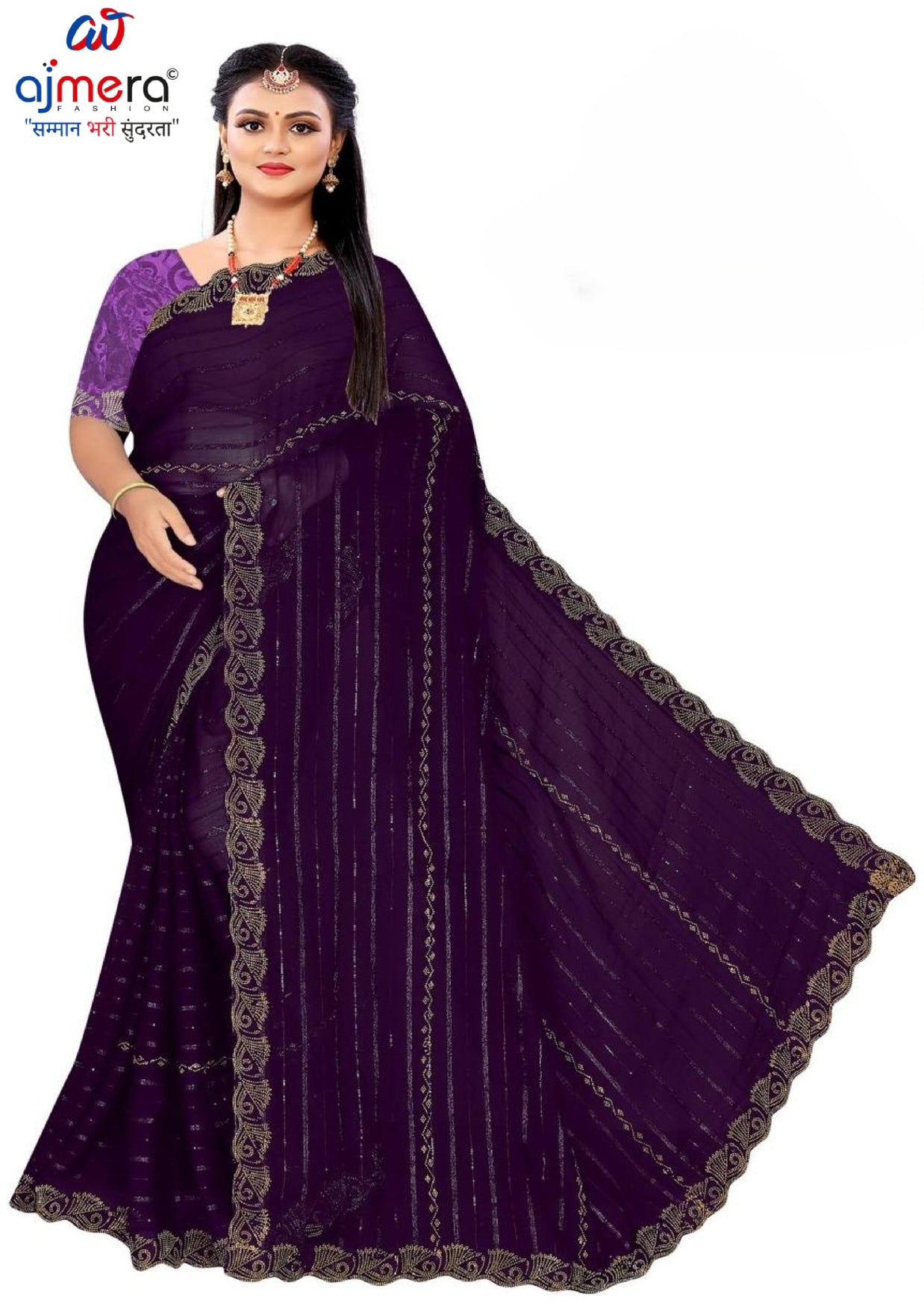 Crepe Dyed Matching Saree with Blouse Piece for Premium Ethnic and Traditional Wear | RAL-SHEHANSHA
