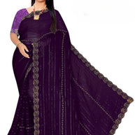 Crepe Dyed Matching Saree with Blouse Piece for Premium Ethnic and Traditional Wear | RAL-SHEHANSHA