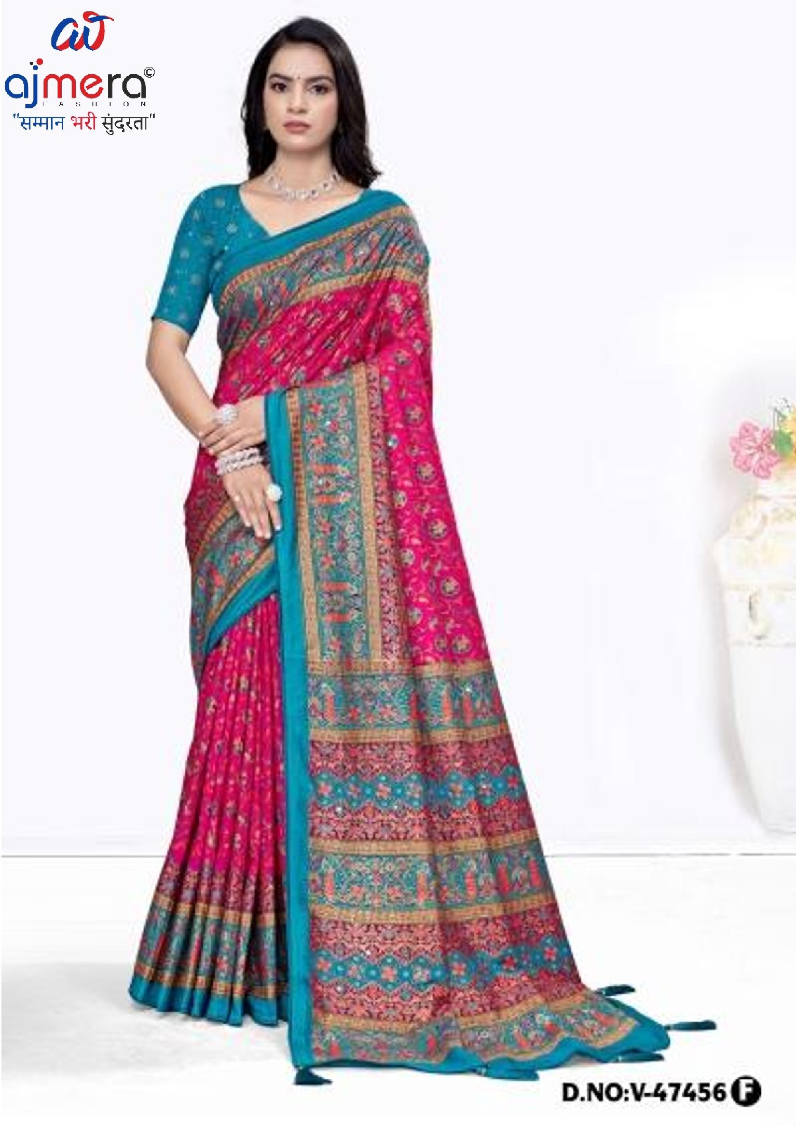 Designer Printed Saree with Blouse Piece for Special Occasions  | VER-BANJARAN-47456