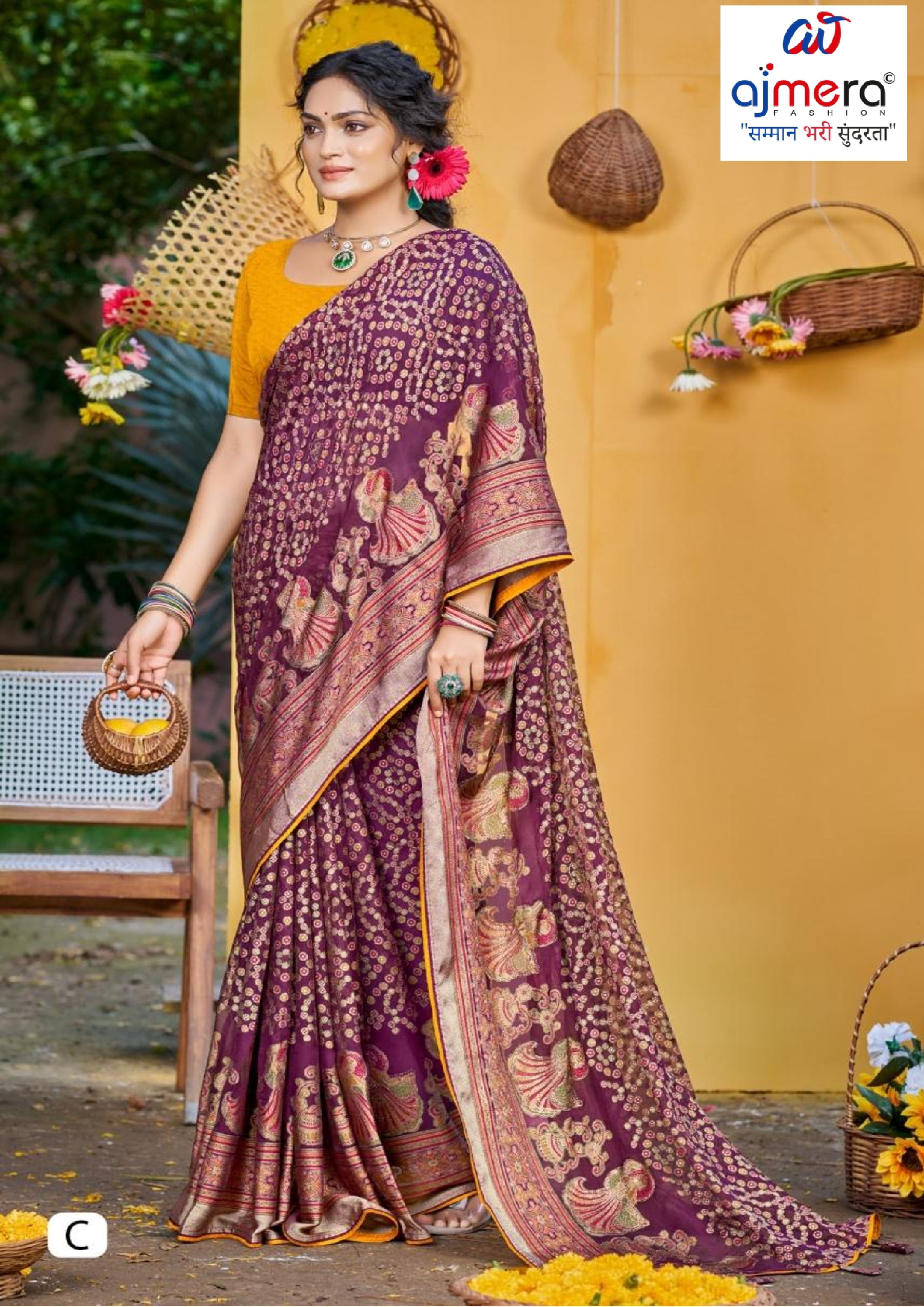 Classic Printed Saree with Blouse Piece for Timeless Traditional Style | VDT-ZOYA BRASSO-20