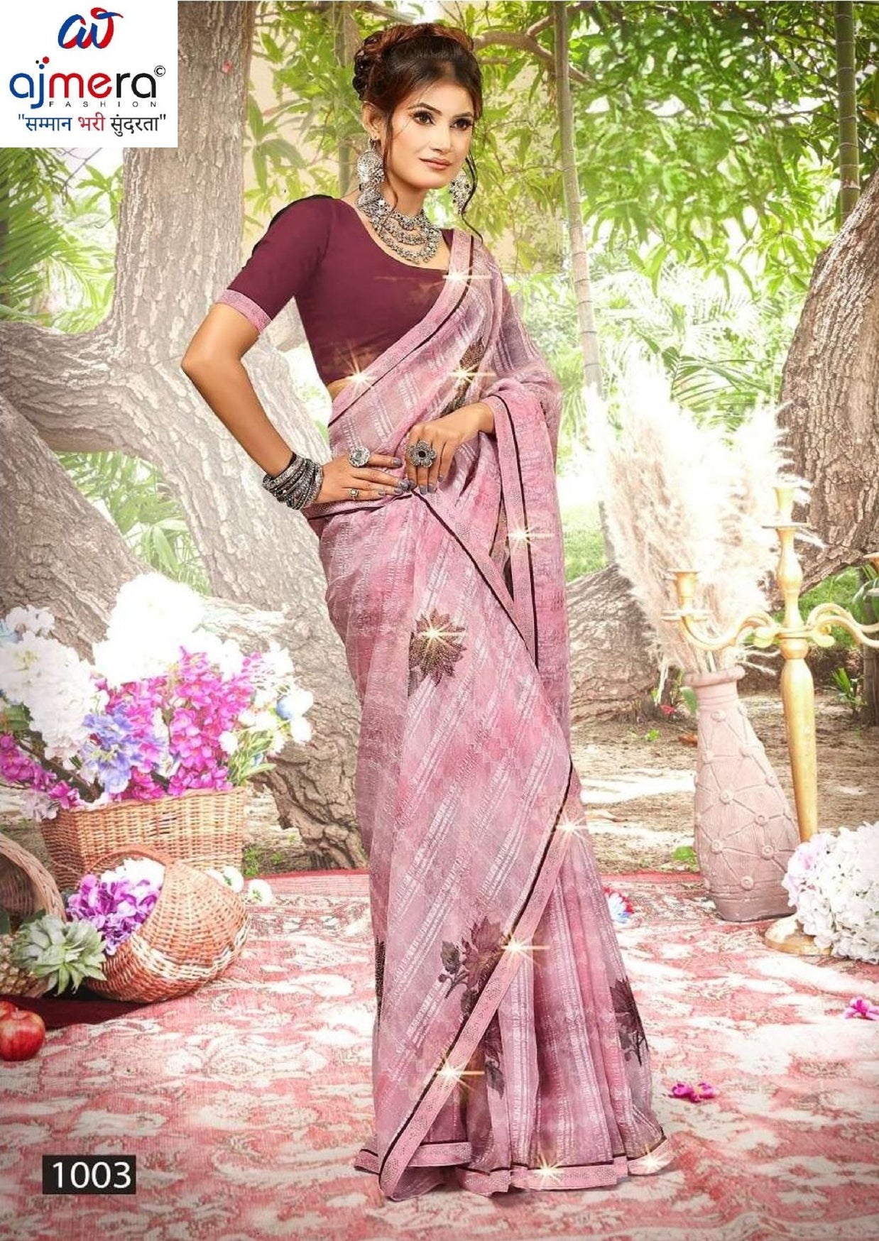 Chic Printed Saree with Blouse Piece for Sophisticated Ethnic Style | PRM-BALI