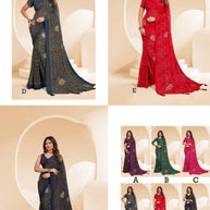 Fashionable Printed Saree with Blouse Piece for Festive Collection  | RDD-JYOTHI