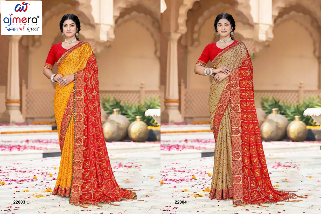 Classic Printed Saree with Blouse Piece for Timeless Traditional Style  | JS-MITWA