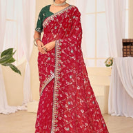 Chic Printed Saree with Blouse Piece for Sophisticated Ethnic Style | JS-FULPATTI