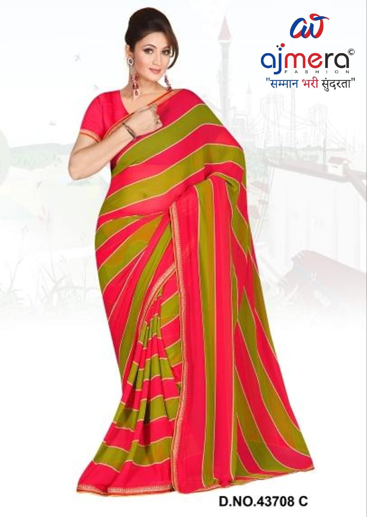 Chic Printed Saree with Blouse Piece for Sophisticated Ethnic Style | VER-HEERA-43708